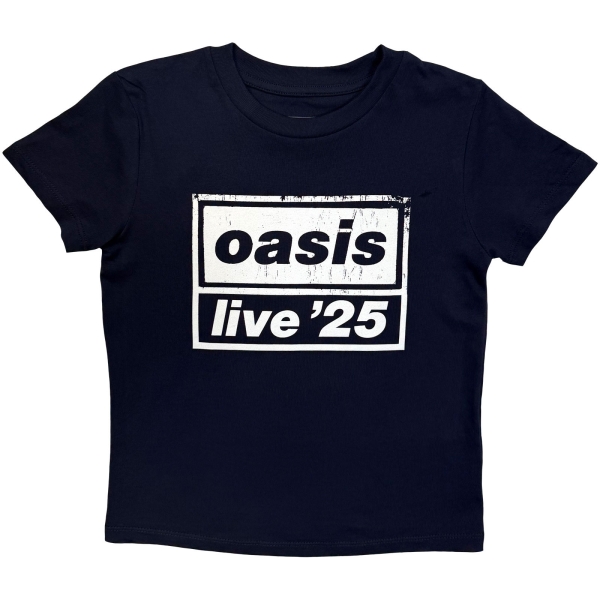 Oasis - Live '25 Distressed Lockup Boys Navy T-Shirt i gruppen MERCH / Kläder / Barnkläder hos Bengans Skivbutik AB (5685496r)