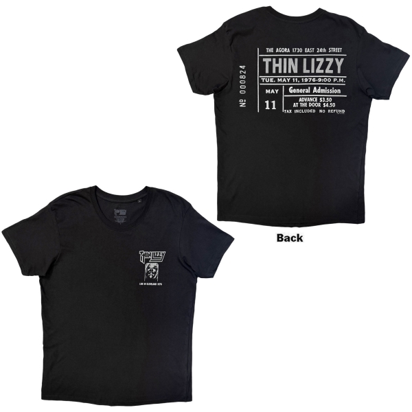 Thin Lizzy - Cleveland 76 Ticket Uni Bl T-Shirt i gruppen MERCH / Kläder / T-shirts hos Bengans Skivbutik AB (5685532r)