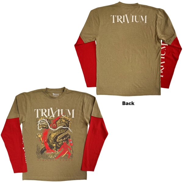 Trivium - Kirisute Gomen Uni Green/Red Layered Longsleeve i gruppen MERCH / Kläder / Longsleeves & jerseys hos Bengans Skivbutik AB (5685533r)