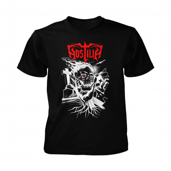 Hostilia - Face The Fire - Black (T-Shirt) i gruppen MERCHANDISE / T-shirt / Hårdrock hos Bengans Skivbutik AB (5685549r)