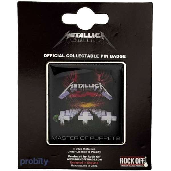 Metallica - Master Of Puppets Pin Badge i gruppen MERCHANDISE / Pin-Button Badge / / hos Bengans Skivbutik AB (5692774)