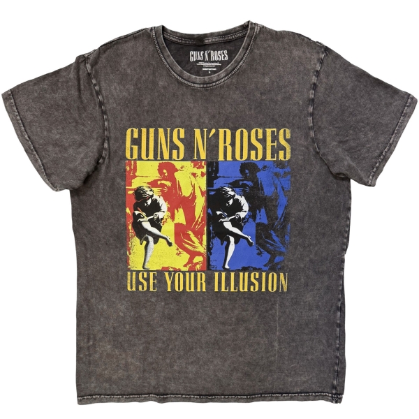 Guns N' Roses - Use Your Illusion Stone Wash Uni Char T-Shirt i gruppen MERCHANDISE / T-shirt / Nyheter / Hårdrock hos Bengans Skivbutik AB (5692991r)
