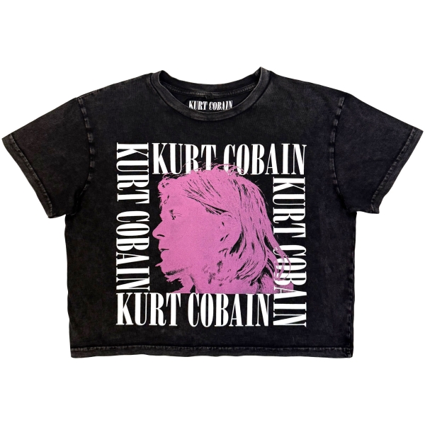 Kurt Cobain - Head Shot Frame Stone Wash Lady Char Crop Top i gruppen MERCHANDISE / T-shirt / Nyheter / Pop-Rock hos Bengans Skivbutik AB (5692998r)