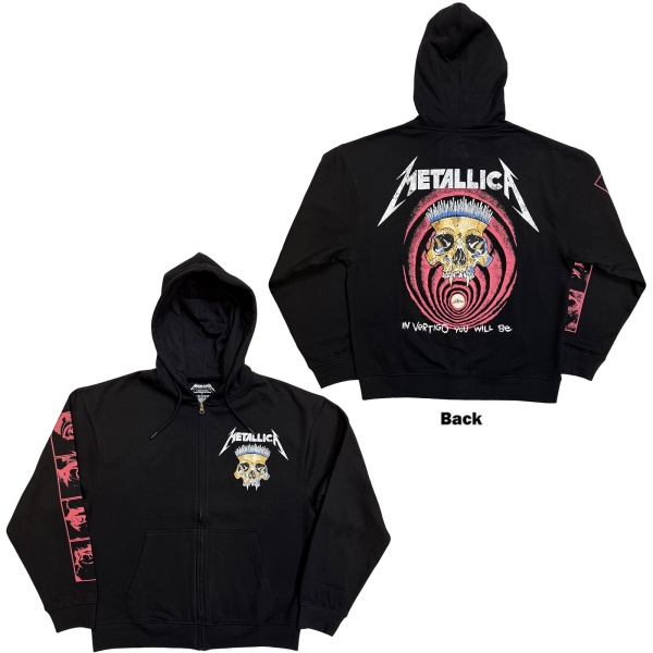 Metallica - In Vertigo Uni Bl Zip Hoodie i gruppen MERCHANDISE / Hoodies / Nyheter / Hårdrock hos Bengans Skivbutik AB (5693004r)