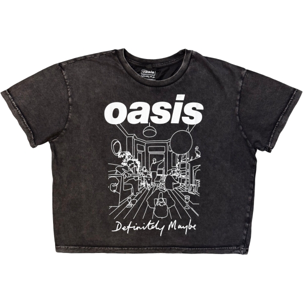Oasis - Dm Line Drawing Stone Wash Lady Char Crop Top i gruppen MERCHANDISE / T-shirt / Nyheter / Pop-Rock hos Bengans Skivbutik AB (5693014r)