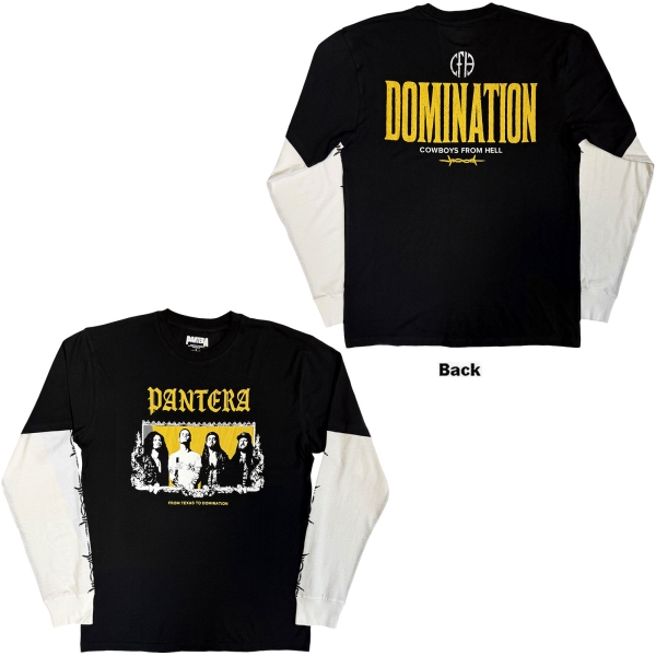 Pantera - Texas To Domination Uni Bl/Wht Layered Longsleeve i gruppen MERCHANDISE / T-shirt / Nyheter / Hårdrock hos Bengans Skivbutik AB (5693016r)