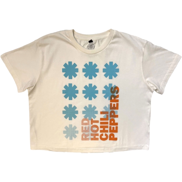 Red Hot Chili Peppers - Gradient Logo Stone Wash Lady Wht Crop Top i gruppen MERCHANDISE / T-shirt / Nyheter / Pop-Rock hos Bengans Skivbutik AB (5693020r)