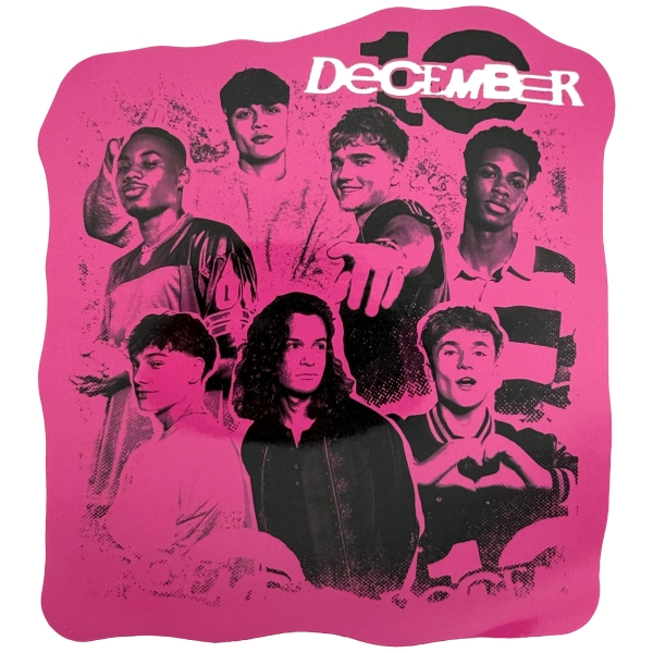 December 10 - Montage Faces Pink Sticker i gruppen MERCHANDISE / Merch / Nyheter / Pop-Rock hos Bengans Skivbutik AB (5694742)