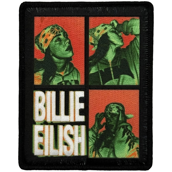 Billie Eilish - 3 Photo Logo Woven Patch i gruppen MERCH / Accessoarer / Tygmärken hos Bengans Skivbutik AB (5694776)