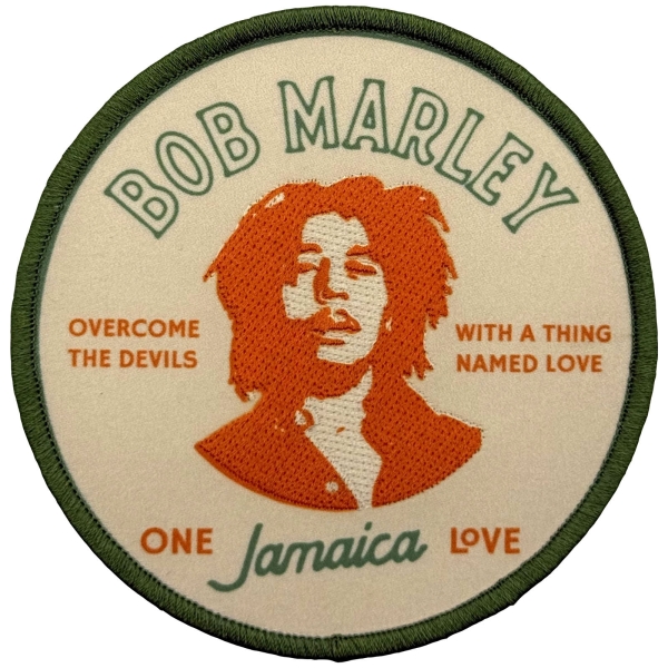Bob Marley - Thing Called Love Woven Patch i gruppen MERCHANDISE / Tygmärke / / hos Bengans Skivbutik AB (5694785)