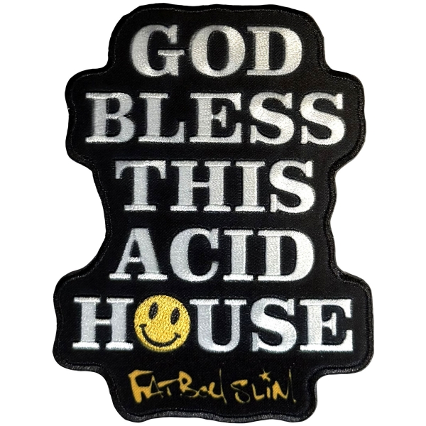 Fatboy Slim - God Bless Woven Patch i gruppen MERCH / Accessoarer / Tygmärken hos Bengans Skivbutik AB (5694815)