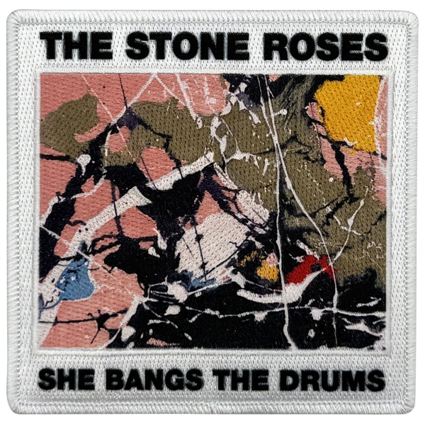 The Stone Roses - She Bangs The Drum Woven Patch i gruppen MERCHANDISE / Tygmärke /  /  hos Bengans Skivbutik AB (5694937)