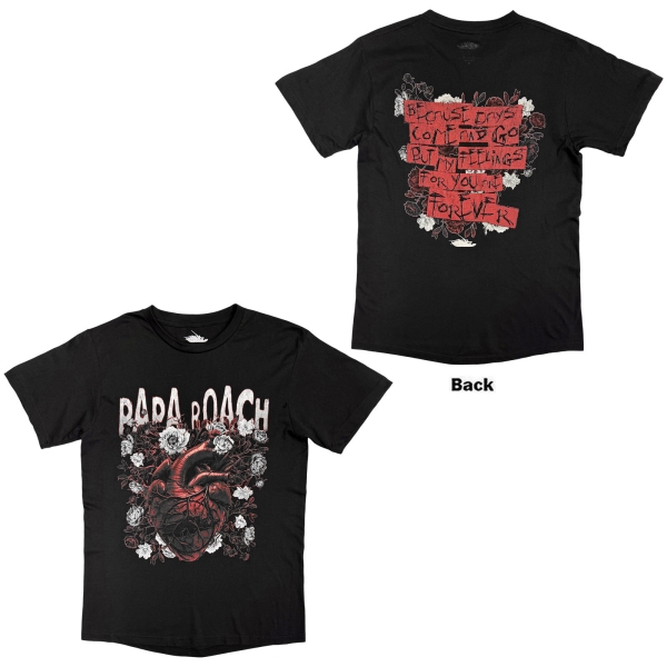 Papa Roach - Heart Flower Uni Bl T-Shirt i gruppen MERCHANDISE / T-shirt / Nyheter / Hårdrock hos Bengans Skivbutik AB (5695042r)