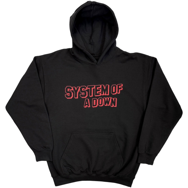 System Of A Down - Red Text Logo Uni Bl Hoodie i gruppen MERCHANDISE / Hoodies / Nyheter / Hårdrock hos Bengans Skivbutik AB (5695047r)