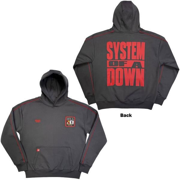 System Of A Down - Berlin Event Tour 26 Uni Grey Hoodie i gruppen MERCHANDISE / Hoodies / Nyheter / Hårdrock hos Bengans Skivbutik AB (5695347r)