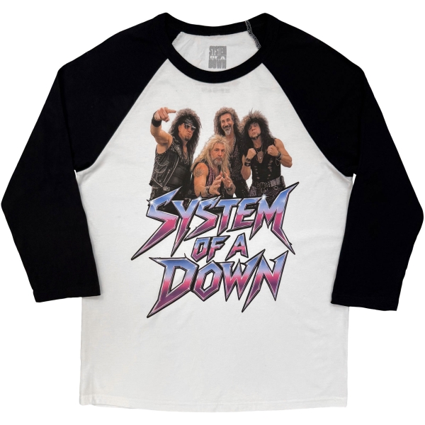 System Of A Down - Hair Metal Tour 26 Uni Wht/Bl Raglan i gruppen MERCHANDISE / T-shirt / Nyheter / Hårdrock hos Bengans Skivbutik AB (5695348r)