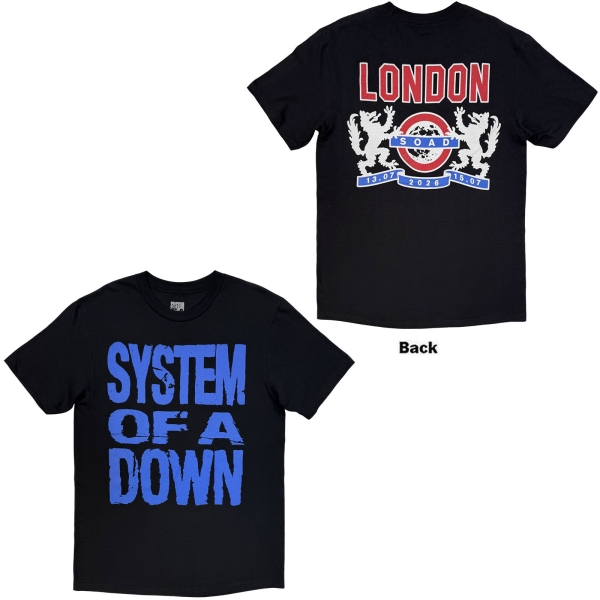 System Of A Down - London Event Tour 26 Uni Bl T-Shirt i gruppen MERCHANDISE / T-shirt / Nyheter / Hårdrock hos Bengans Skivbutik AB (5695356r)