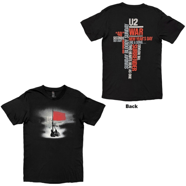 U2 - War Guitars & Red Flag Uni Bl T-Shirt i gruppen MERCH / Kläder / T-shirts hos Bengans Skivbutik AB (5695359r)