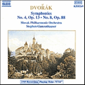 Dvorak Antonin - Symphonies 4 & 8 i gruppen Externt_Lager / Naxoslager hos Bengans Skivbutik AB (638040)