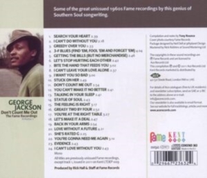 Jackson George - Don't Count Me Out: The Fame Record i gruppen CD / Pop-Rock,RnB-Soul hos Bengans Skivbutik AB (685350)
