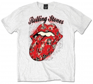 R: Rolling Stones Tattoo Flash White Mens T Shirt i gruppen ÖVRIGT / Merchandise hos Bengans Skivbutik AB (V-2628374)