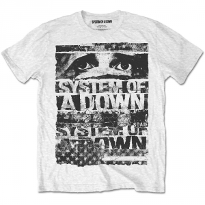 System Of A Down Torn Mens White T Shirt  i gruppen ÖVRIGT / Merchandise hos Bengans Skivbutik AB (V-2628860)