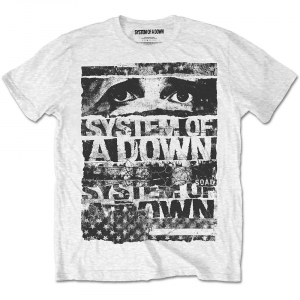 System Of A Down Torn Mens White T Shirt  i gruppen Minishops / System Of A Down hos Bengans Skivbutik AB (V-2628860)