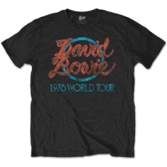 David Bowie -  Unisex Tee: 1978 World Tour (L)