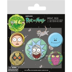 Pin-Button Badge - Rick and Morty (Heads) Badge Pack