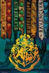 Harry Potter - House Flags Poster i gruppen ÖVRIGT / Merchandise hos Bengans Skivbutik AB (4068962)