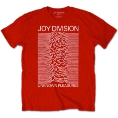 Joy Division - Joy Division Unisex Tee : Unknown Pleasures White On Red