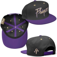 Prince - Gold Logo & Symbol Purp/Bl Snapback C