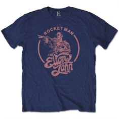 Elton John/ Elton John Unisex T-Shirt : Rocketman Circle Point (L) 