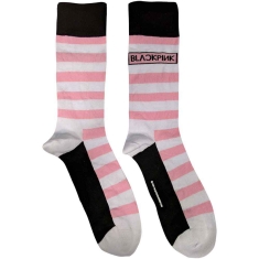 Blackpink - Stripes & Logo Uni Wht Socks (Eu 40-45)
