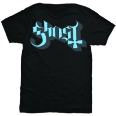 Ghost - Ghost Unisex T-Shirt: Blue/Grey Keyline Logo (XL)