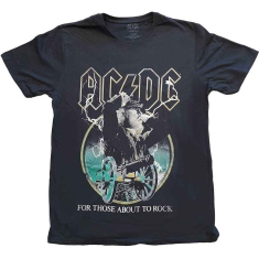 AC/DC - Unisex T-Shirt: For Those About To Rock Yellow Outlines (Medium)