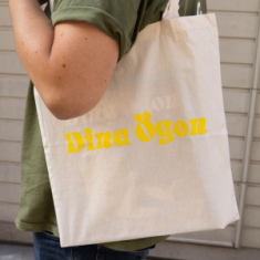 Dina Ögon - Totebag - Natural with yellow Logo