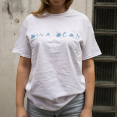 Dina Ögon - T-Shirt White - Blue Logo M
