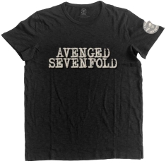 Avenged Sevenfold - Logo & Deathbat App Slub Uni Bl   