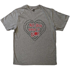 The Beatles - All You Need Is Love Heart Uni Grey   