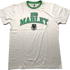 Bob Marley - Collegiate Crest Ringer Uni Wht     (L)