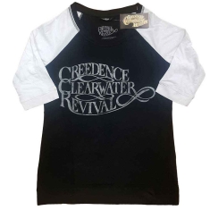 Creedence Clearwater Revival - Vintage Logo Lady Bl/Wht Raglan:1