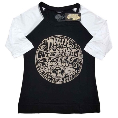 Creedence Clearwater Revival - Downonthecorner Lady Bl/Wht Raglan:1