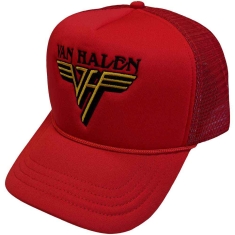Van Halen - Text & Yellow Logo Red Mesh-Back C