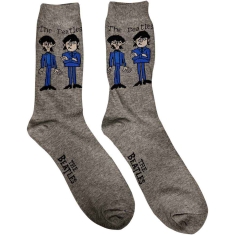 The Beatles - Cartoon Standing Lady Grey Socks: 