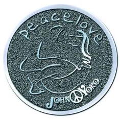 John Lennon - Peace & Love Hichrome Pin Badge