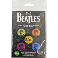 The Beatles - J,P,G&R Coloured Button Badge Pack