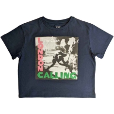 The Clash - London Calling Lady Navy Crop Top: 