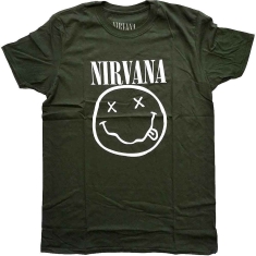 Nirvana - White Happy Face Uni Green 
