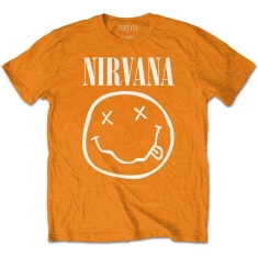 Nirvana - Nirvana White Happy Face Boys Orange   5